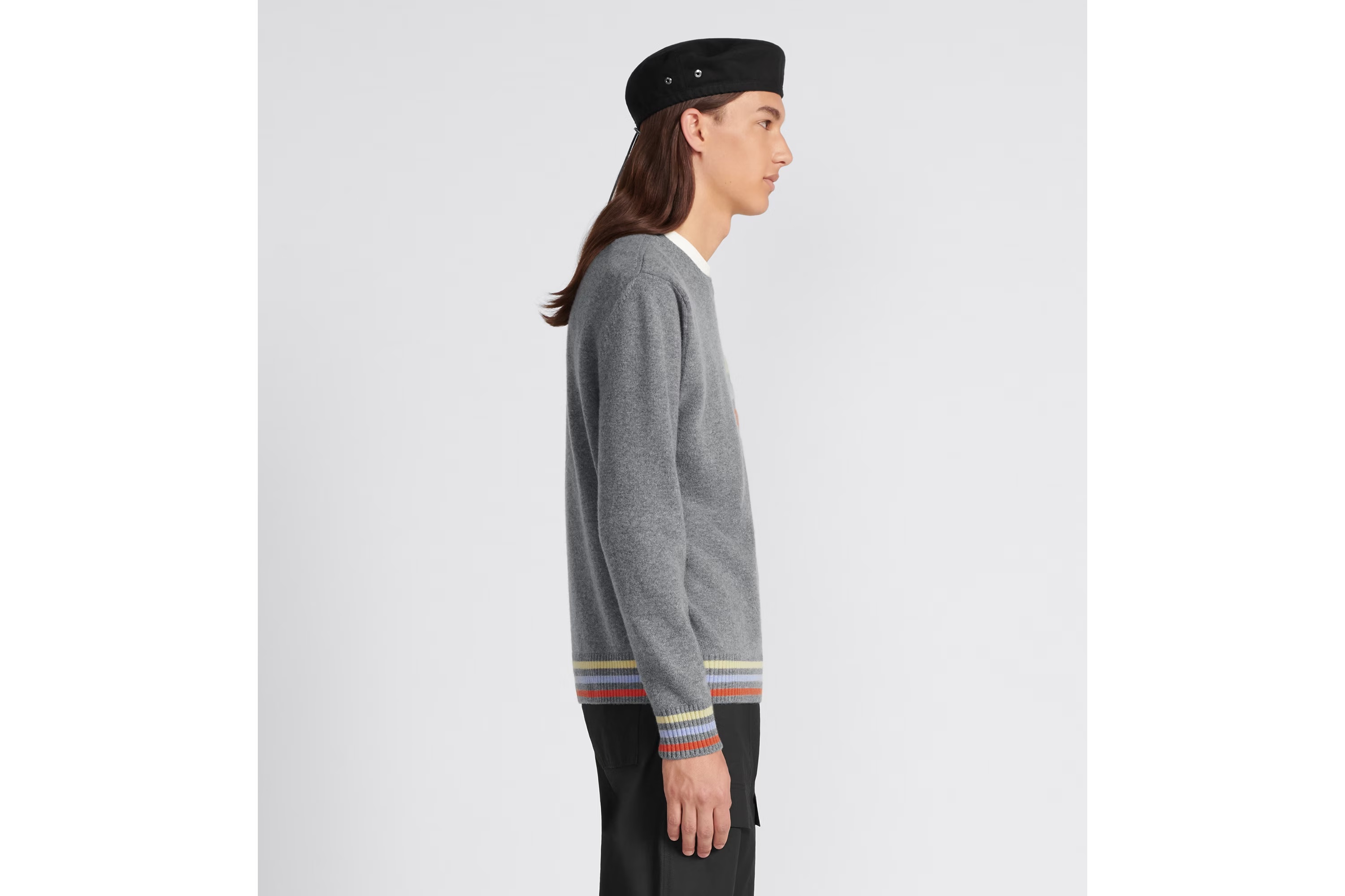 Dior Men Wool And Cashmere Sweater In Gray
