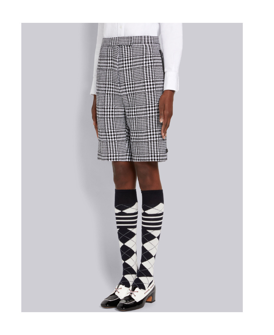 Thom Browne Check-pattern Shorts In Black