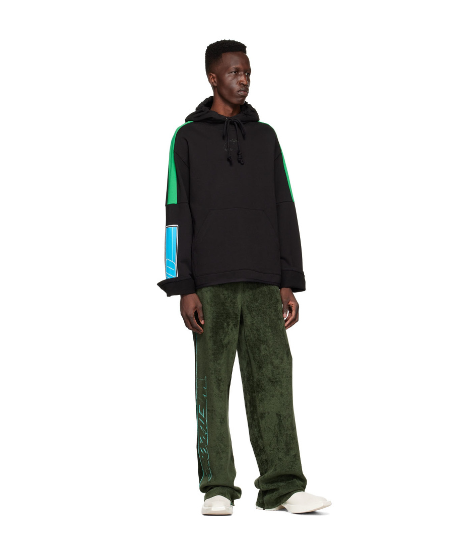 We11 Done Black Cotton Hoodie In Black
