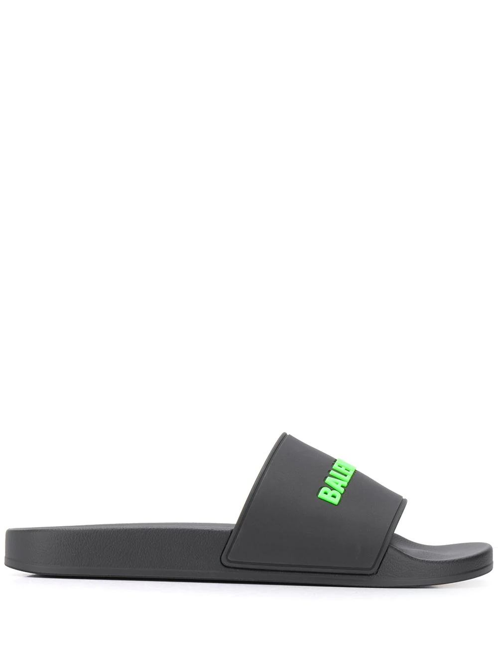 Balenciaga Embossed Logo Pool Slides In Black