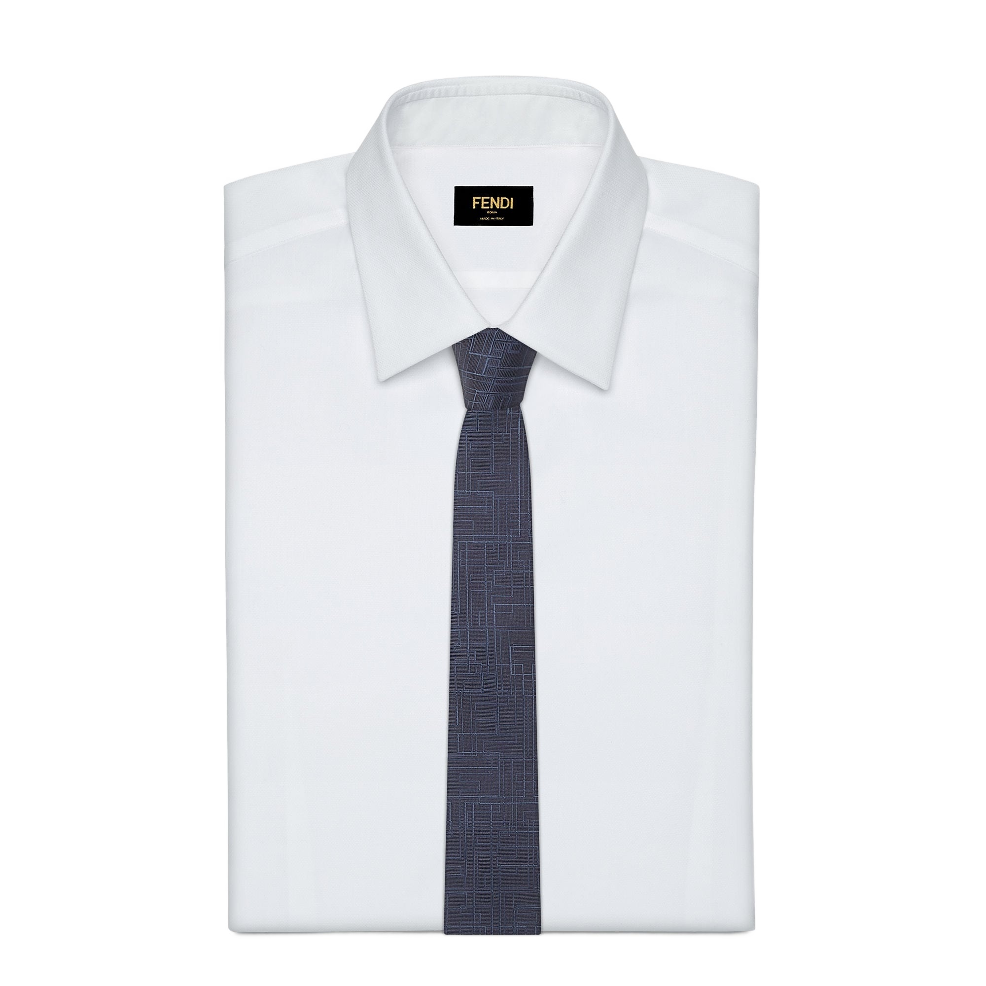 Fendi Blue Ff Silk Tie In Blue