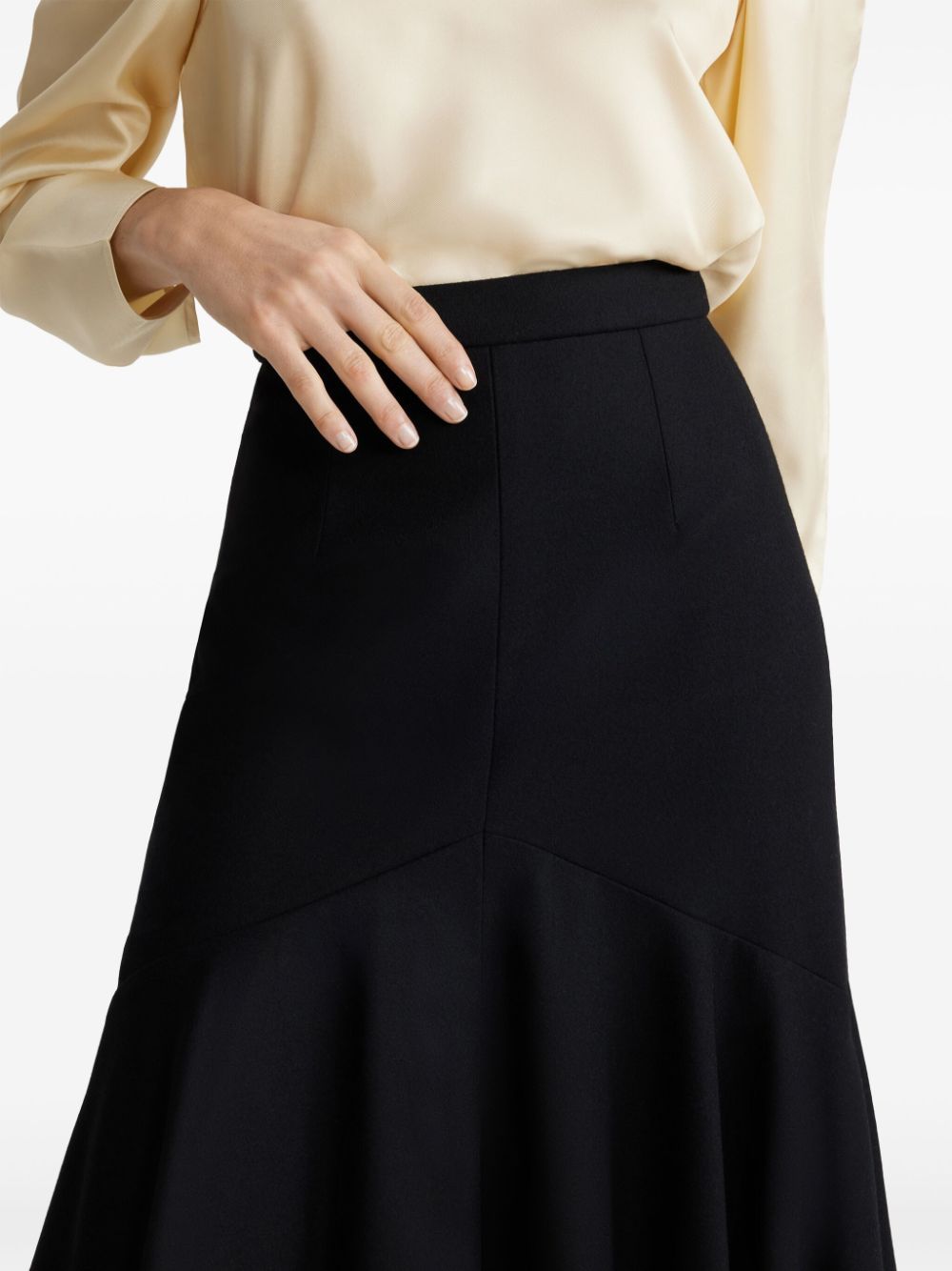 Patou Mermaid Midi Skirt In Black