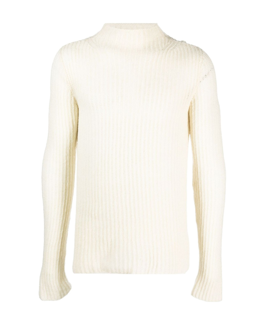 Dries Van Noten High-neck Long-sleeved Sweater In White