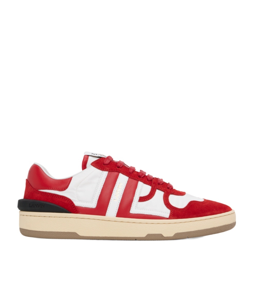 Lanvin Clay Sneakers Suede Inserts In Red