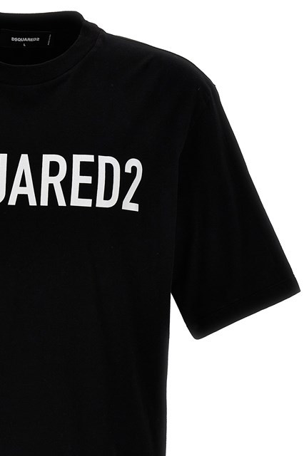 Shop Dsquared2 Logo-print Cotton T-shirt In Black