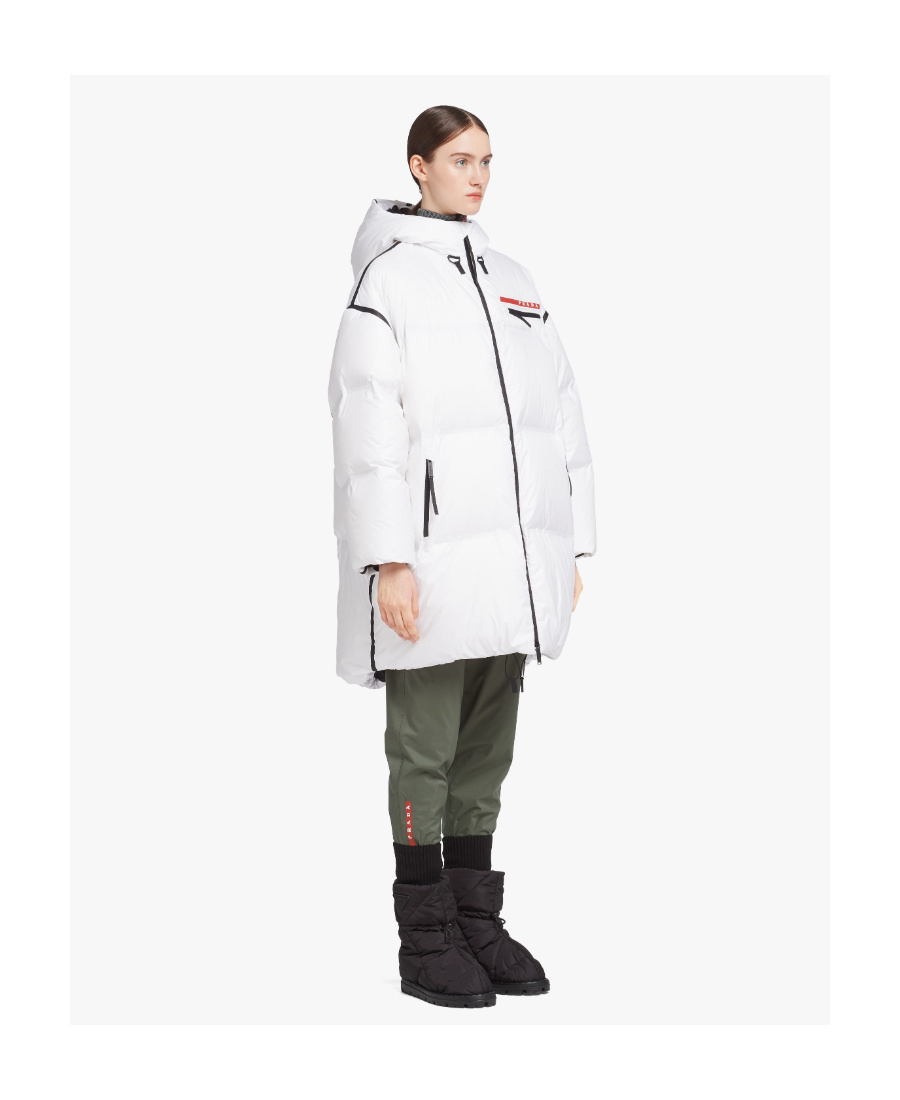 PRADA OVERSIZED TECHNICAL NYLON DOWN COAT