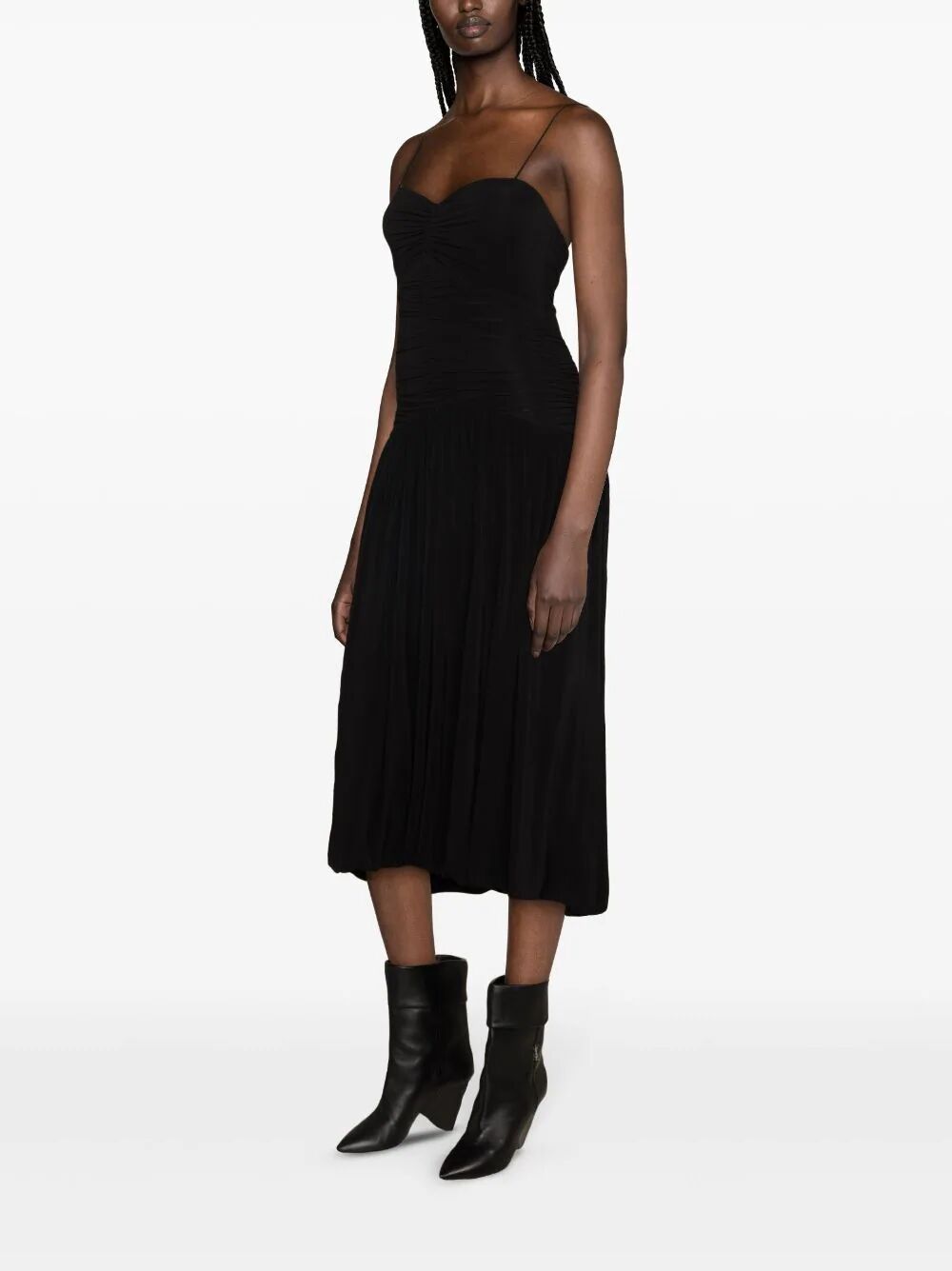 Shop Isabel Marant Elizabeth Sleeveless Midi Dress In Black
