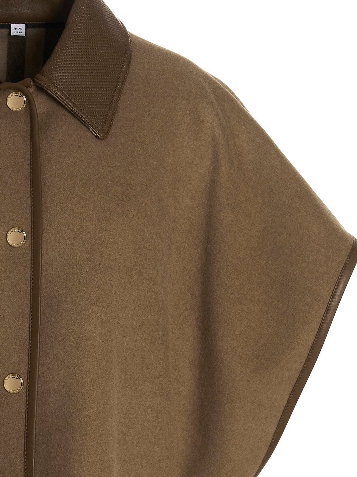 Burberry Reversible Check Wool Cape Coat In Nude
