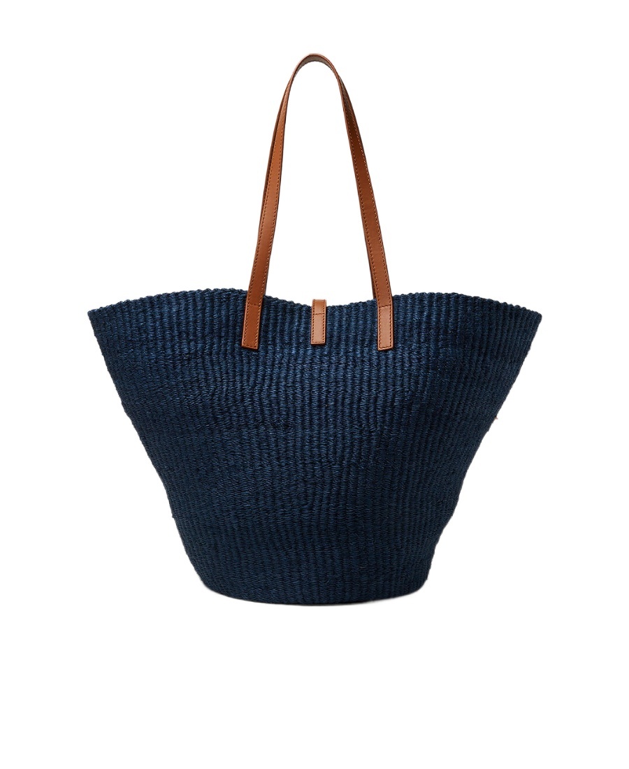 Saint Laurent Medium Panier Crochet-knit Tote Bag In Black