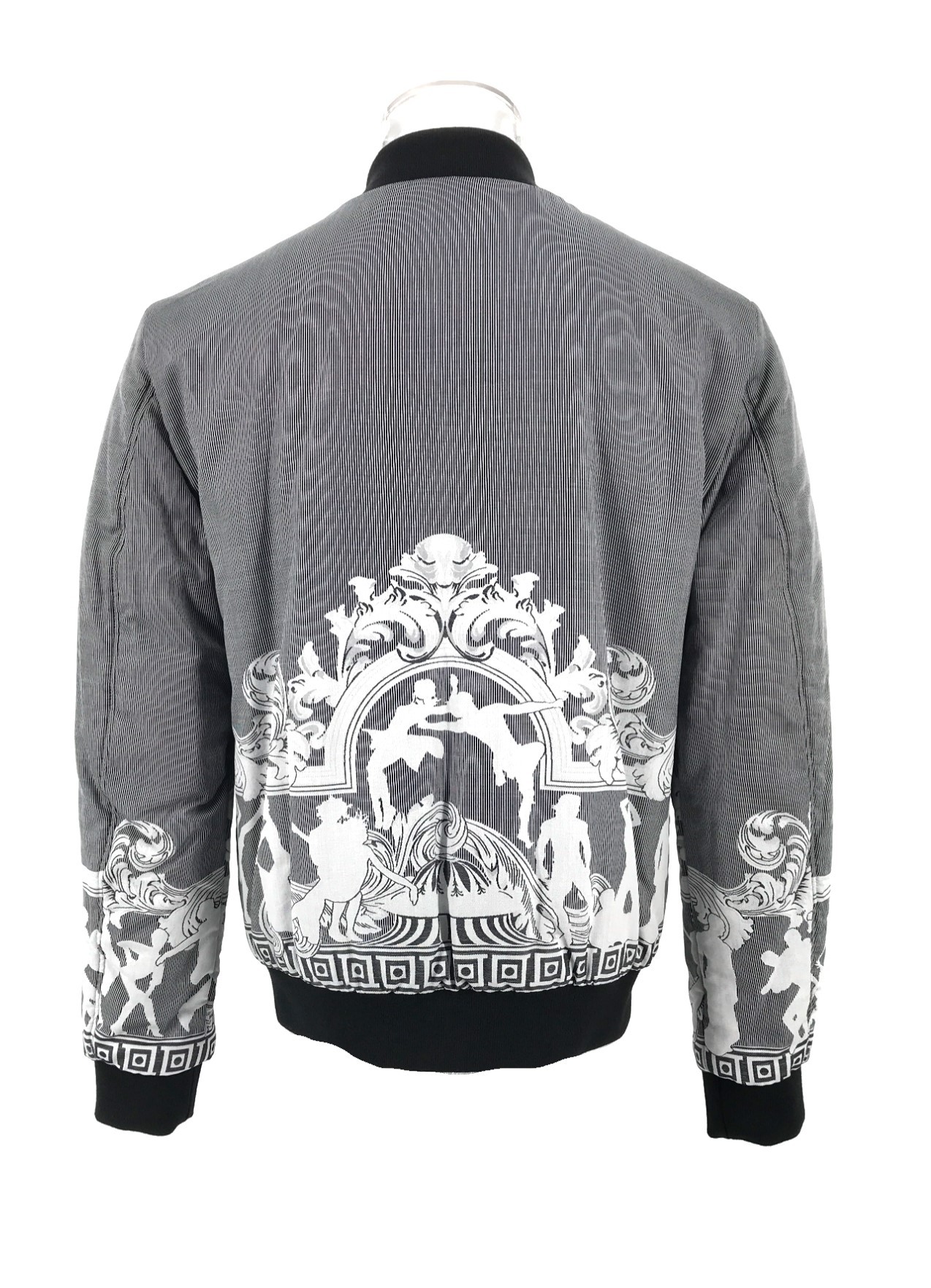 Versace Double-sided Long-sleeved Baseball Jacket In Gray