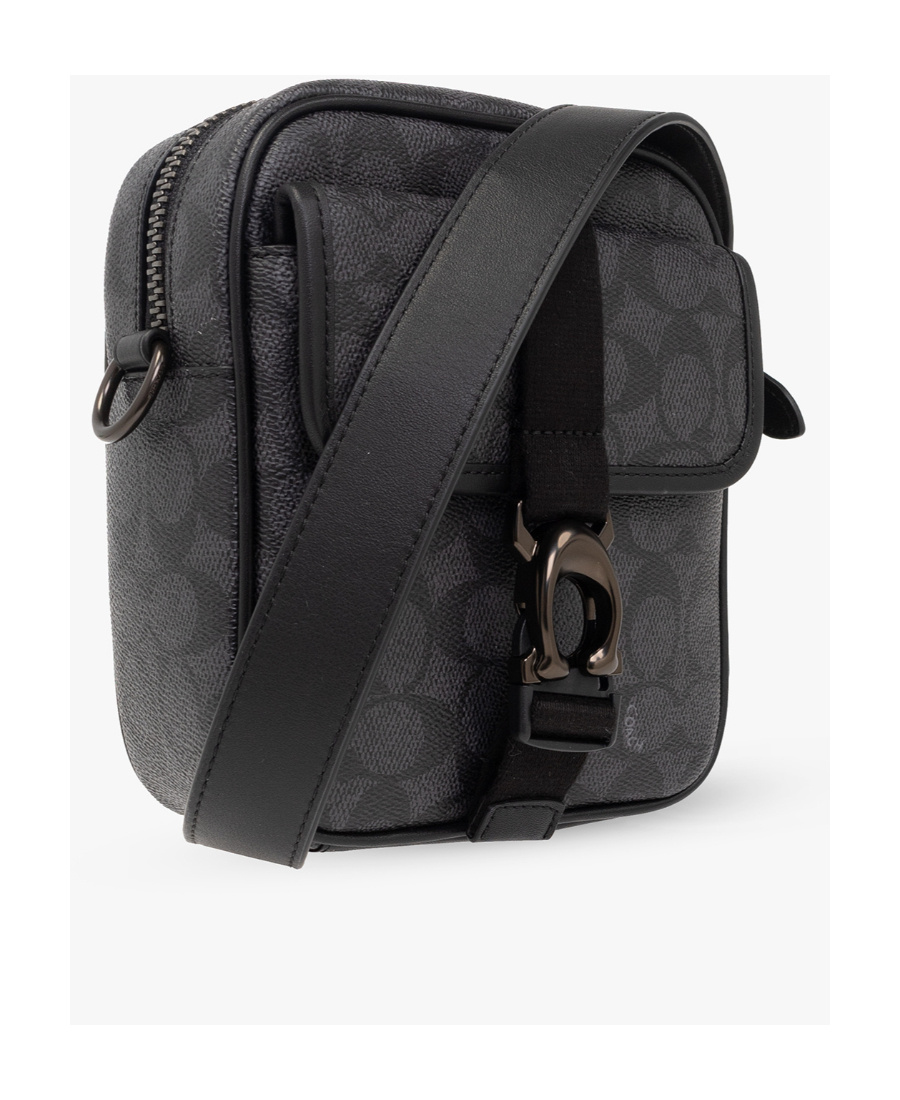 Coach Coated-canvas Messenger Bag In Black