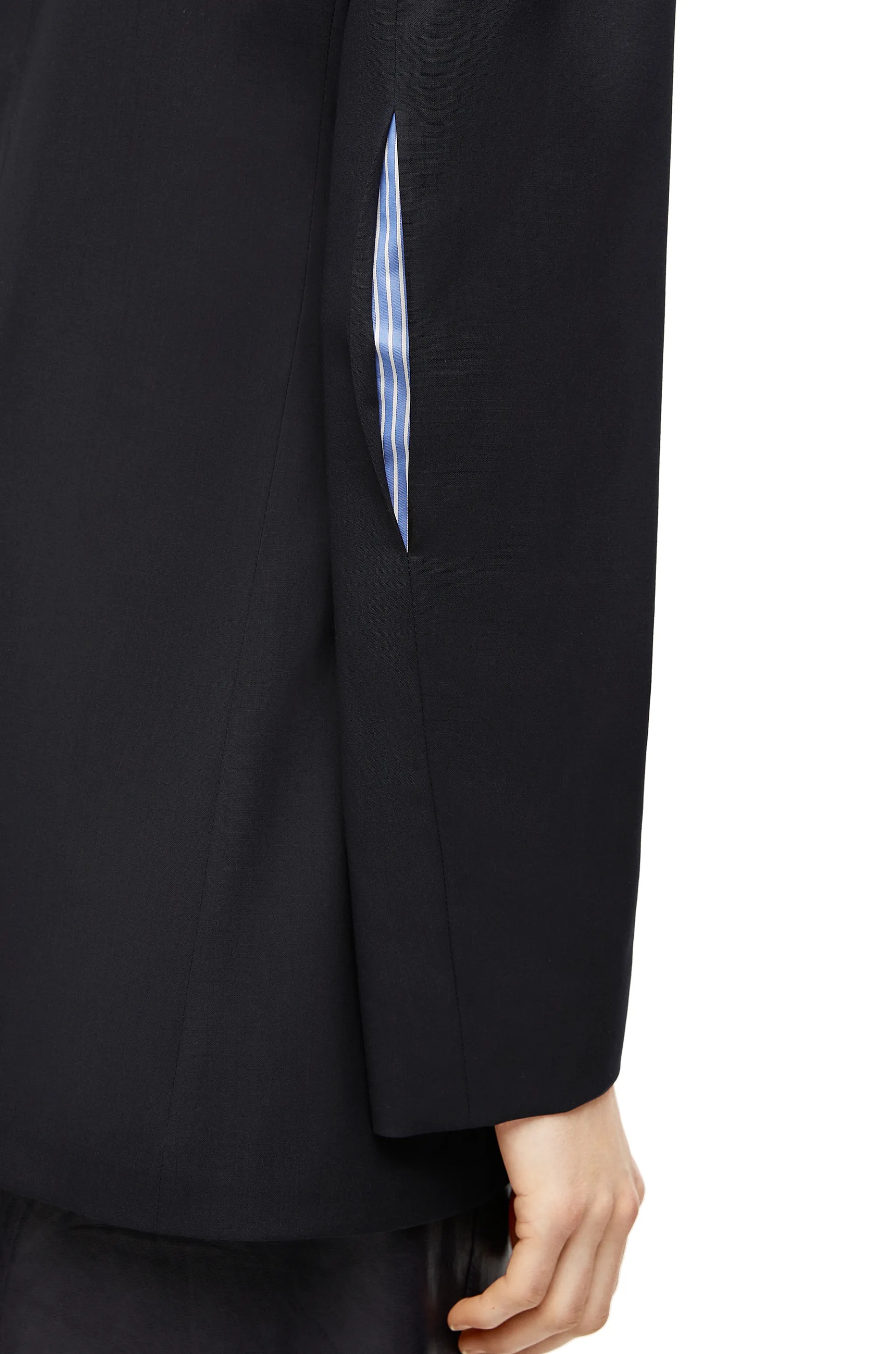 Loewe Wool Single-breasted Suit Coat In Blue