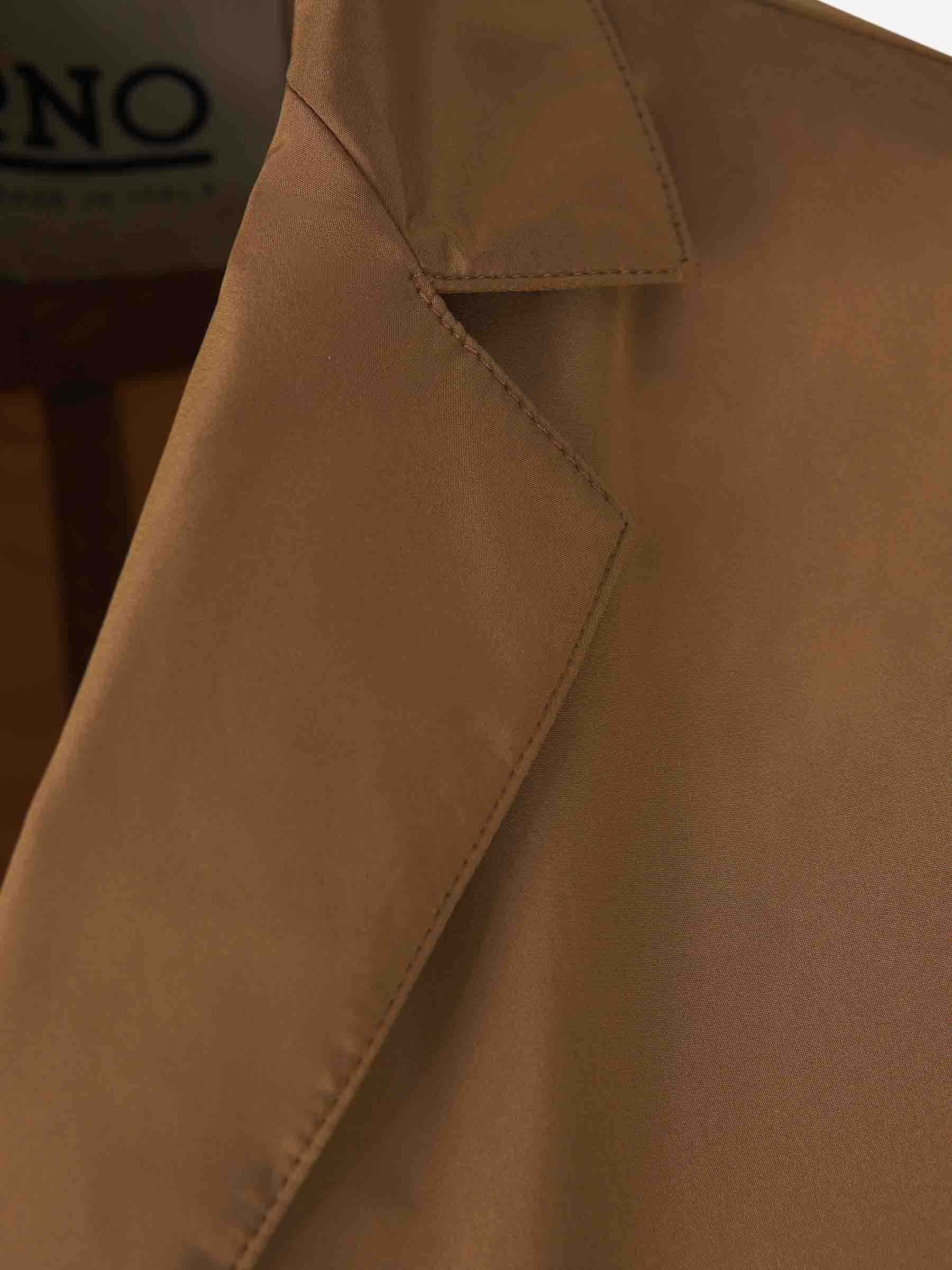 Herno Buttoned Garbadine Jacket In Brown