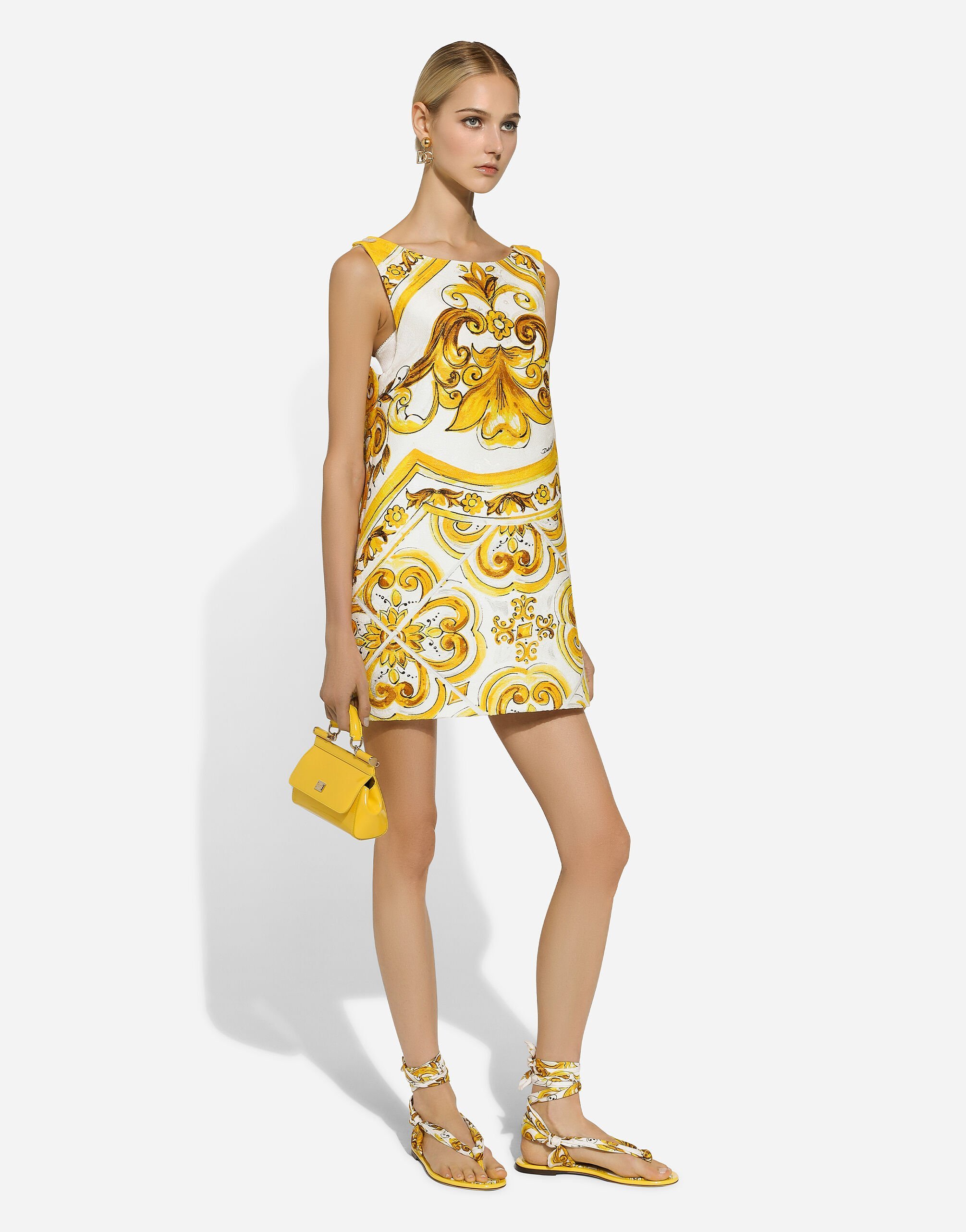 Dolce & Gabbana Majolica-print Silk Minidress In Multicolor