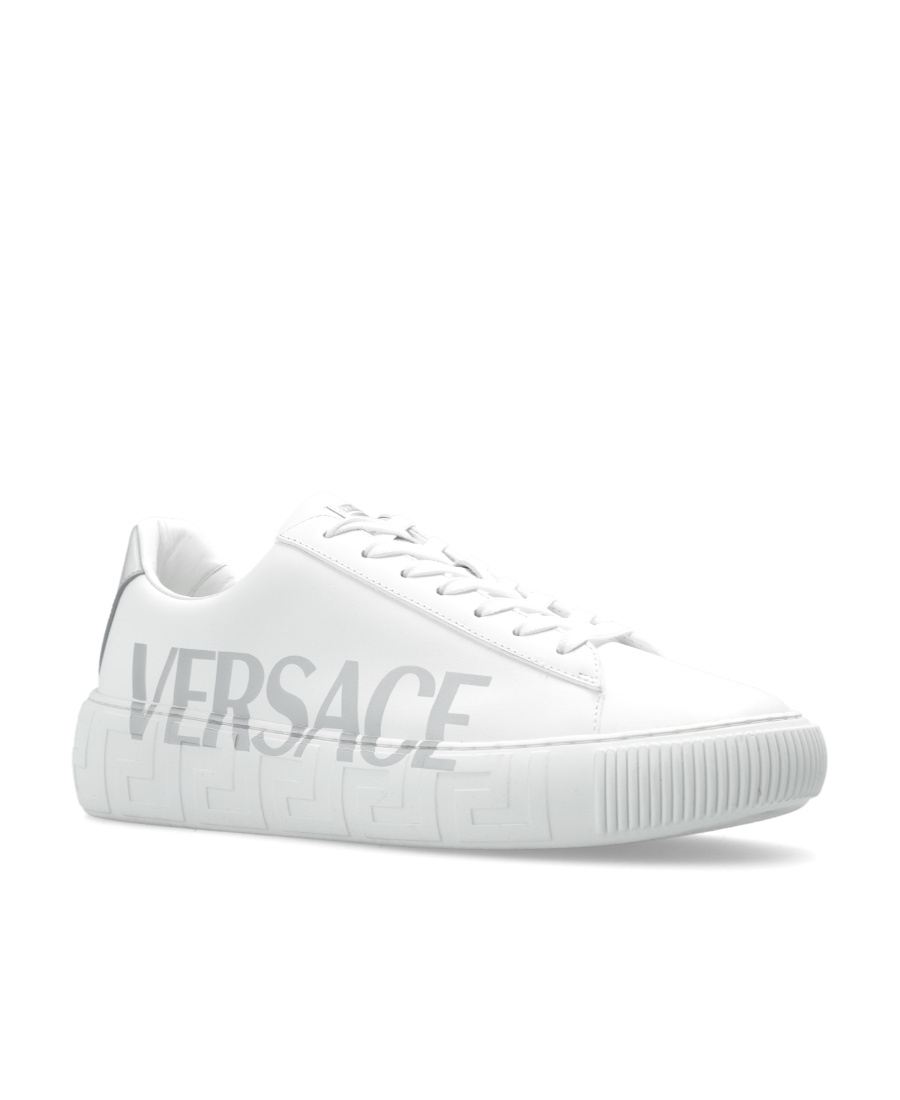 Versace La Greca Logo-print Low-top Sneakers In White