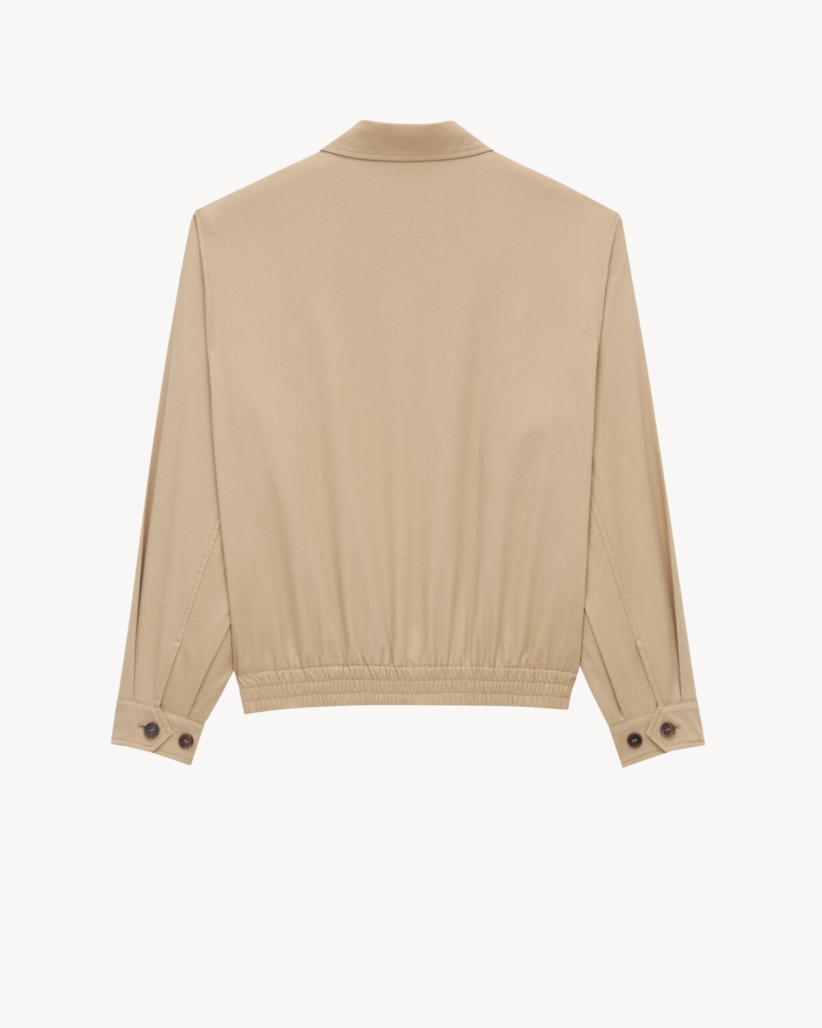 Saint Laurent Short Jacket In Cotton Serge In Neutral