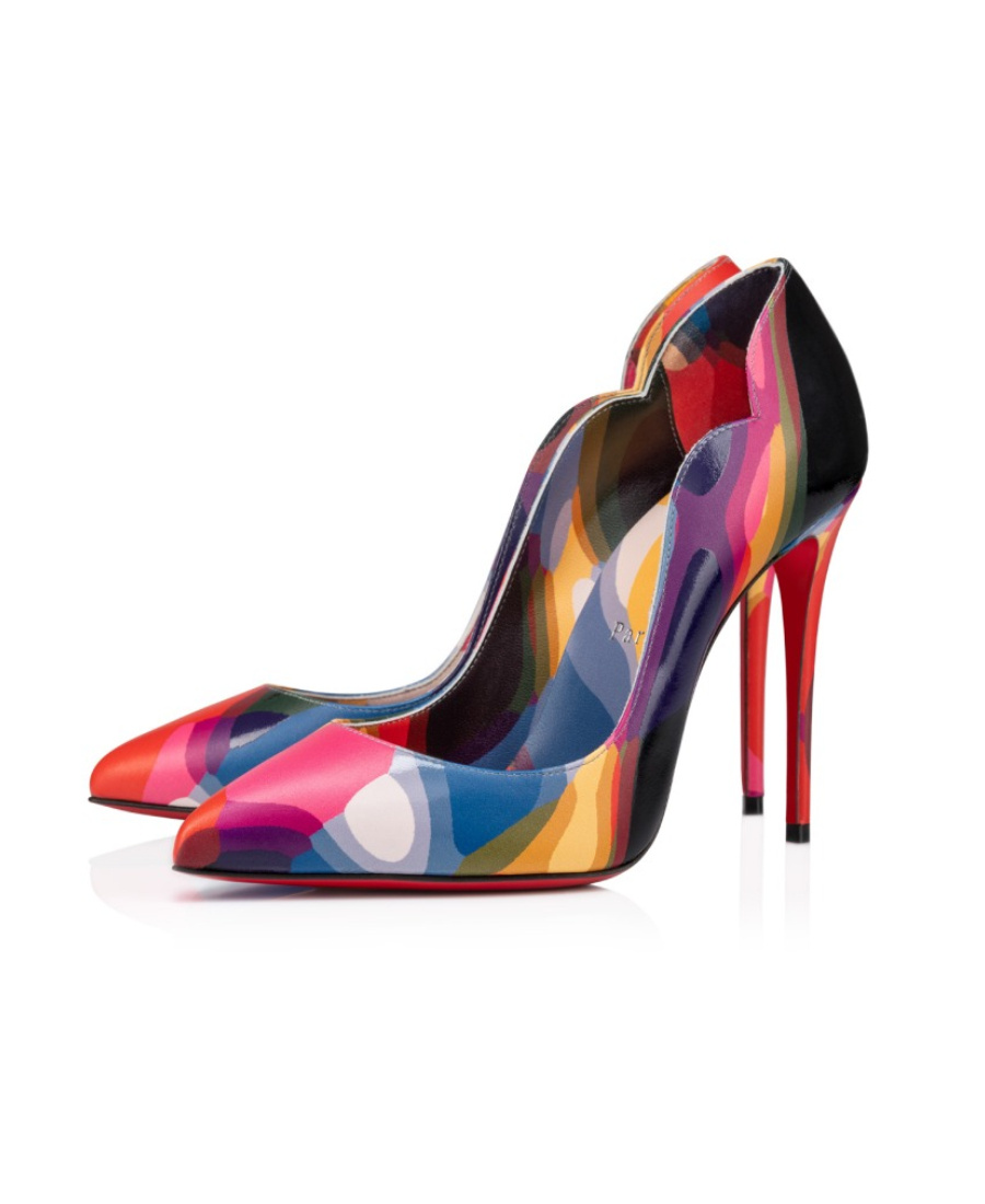 Christian Louboutin Womens Multi Hot Chick 100 Patterned Leather Courts In Multicolor