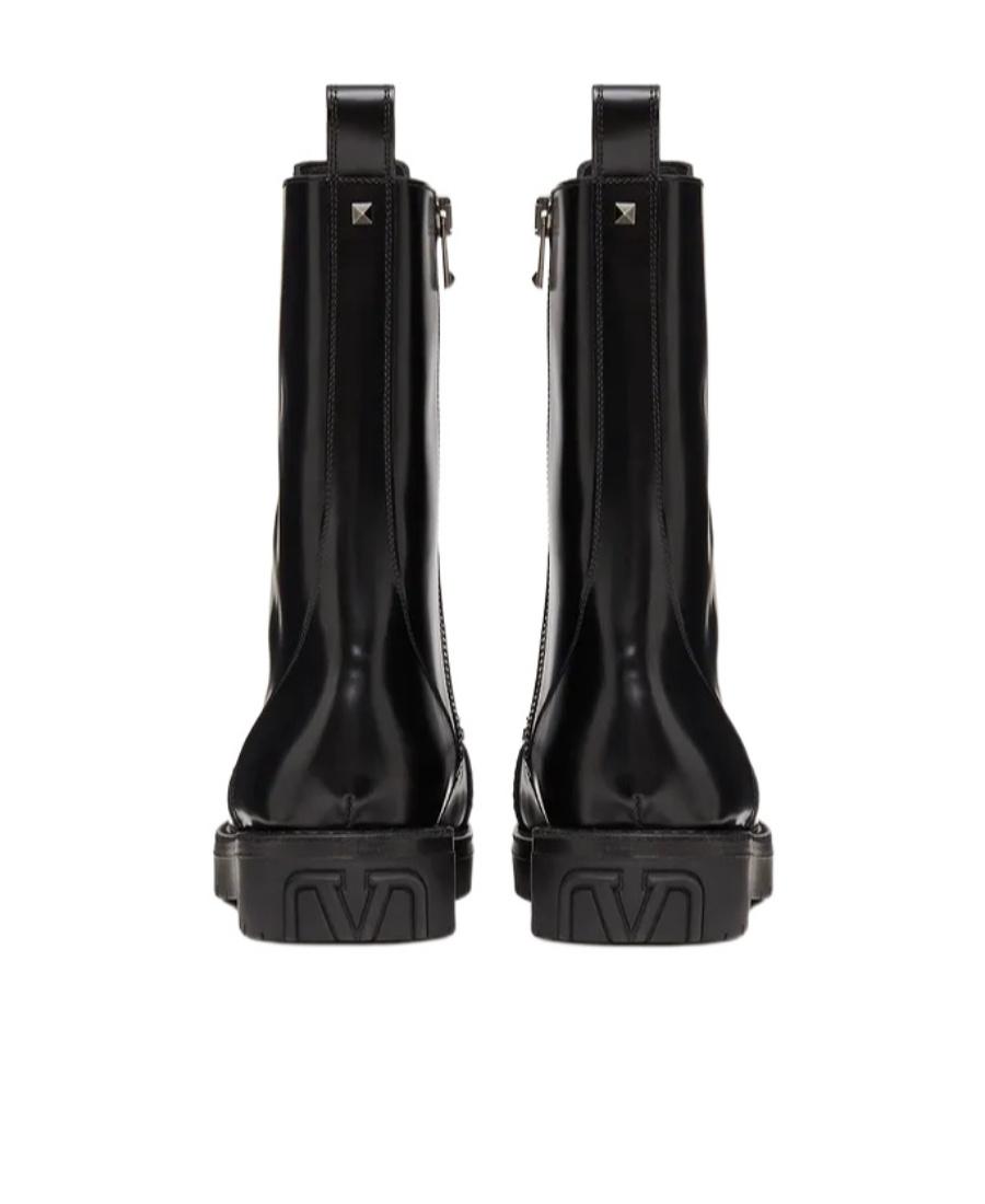 Valentino Camden Combat Boot In Black