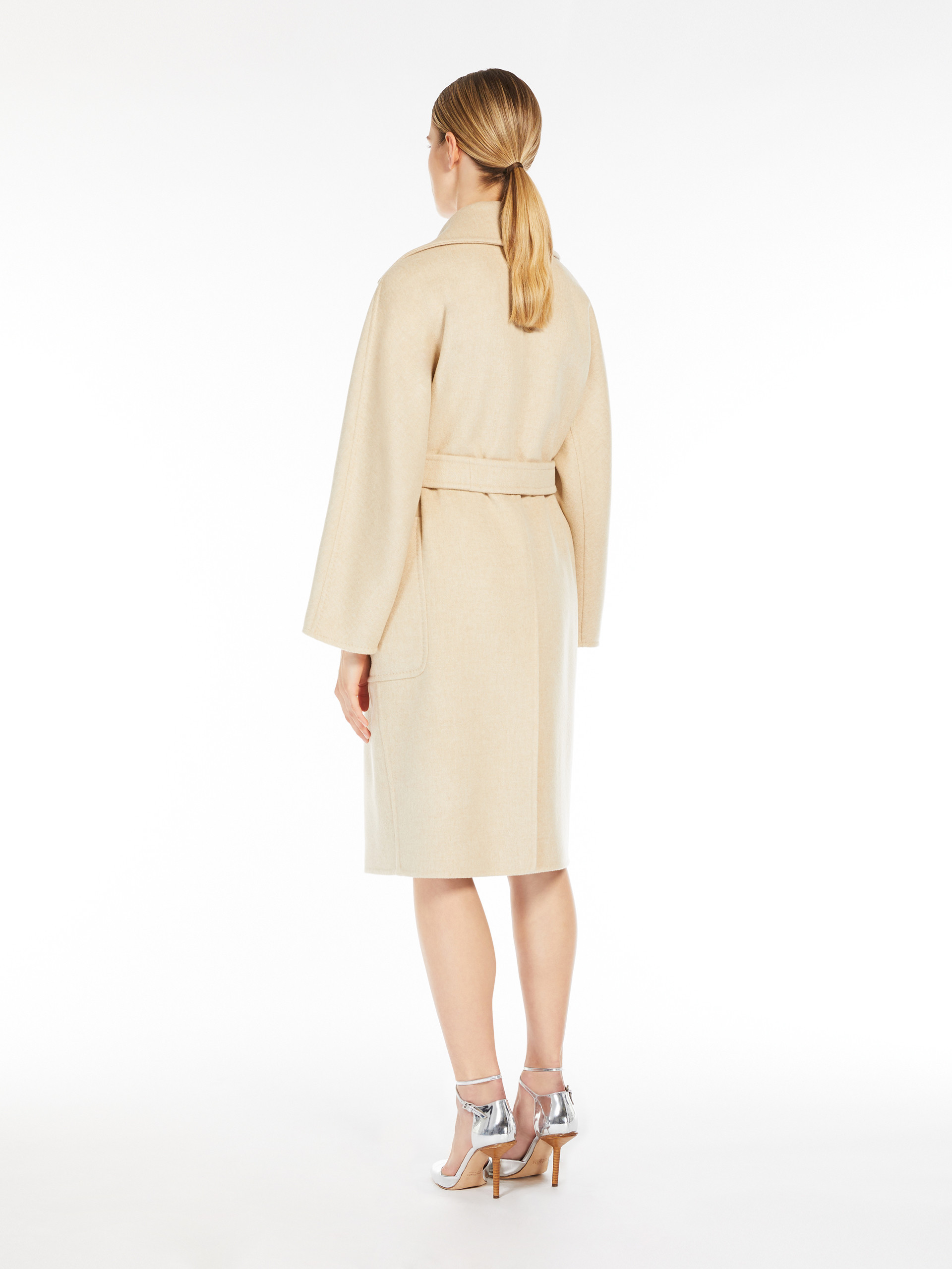 Max Mara Zippered Wool Coat In Nude