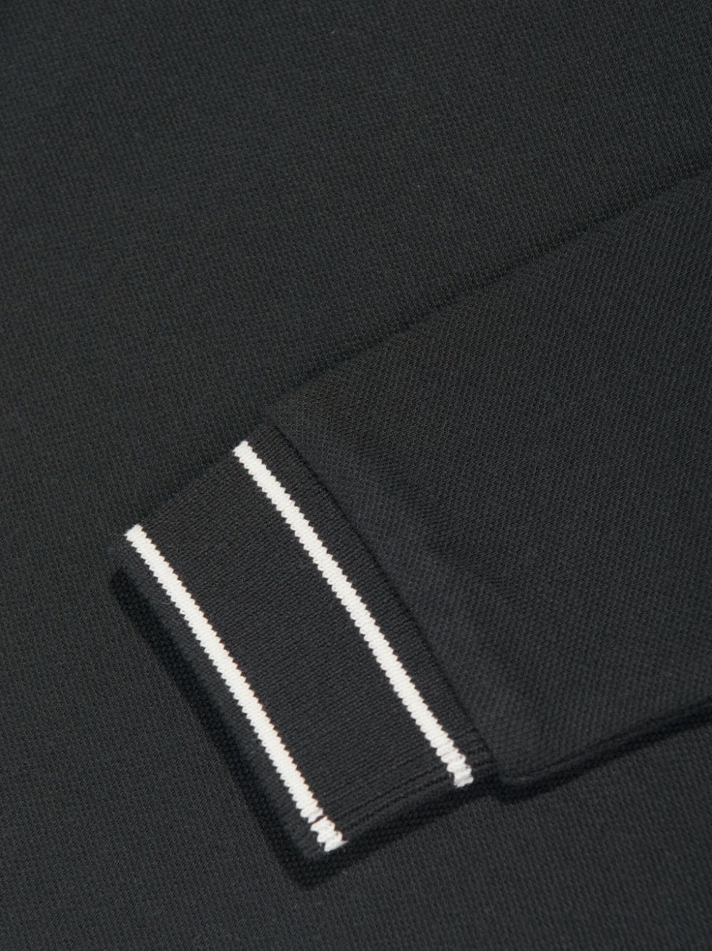 Moncler Long-sleeved Polo Shirt In Black