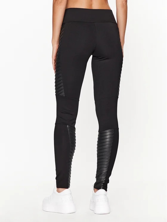 Ea7 Elastic Waist Leggings In Black