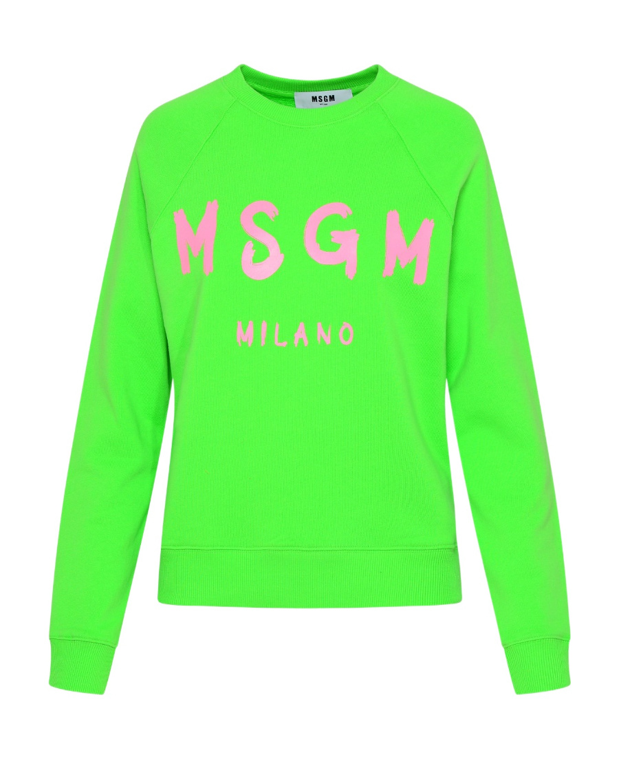 Msgm Logo-print Detail Sweatshirt In Green