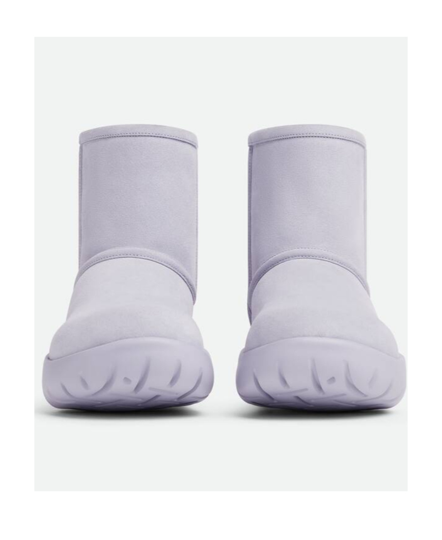 Bottega Veneta Logo Patch Short Boots In Purple