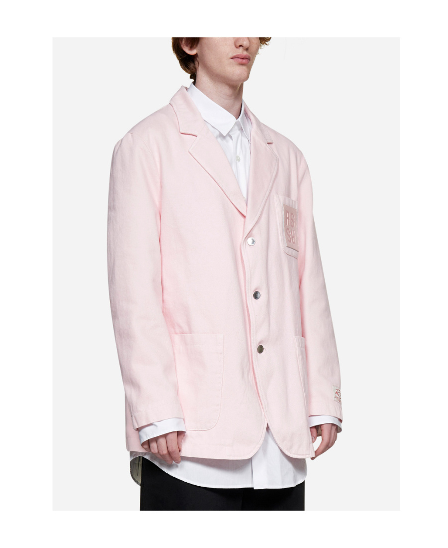 Raf Simons Denim Suit Jacket In Pink