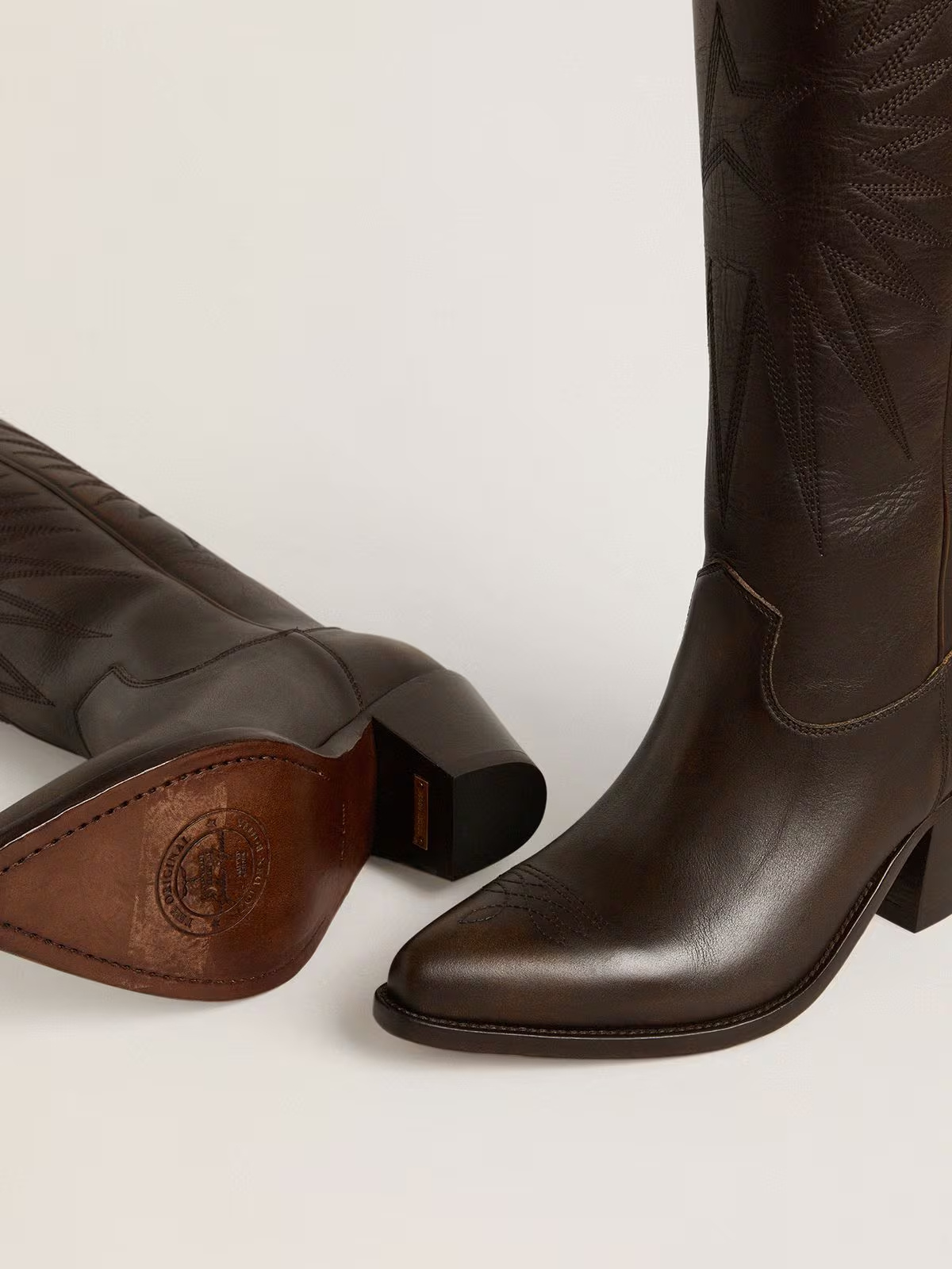 Golden Goose Pointed-toe Boots In Brown