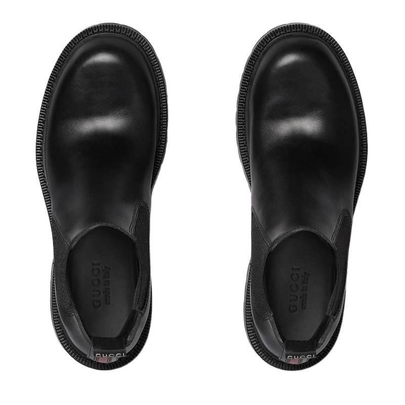 Gucci Chelsea Boots With Web In Gray