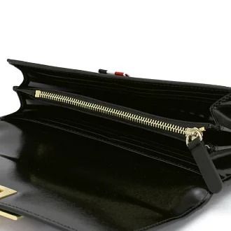 Thom Browne Medium And Long Style With Zipper Purse In Hand In Black