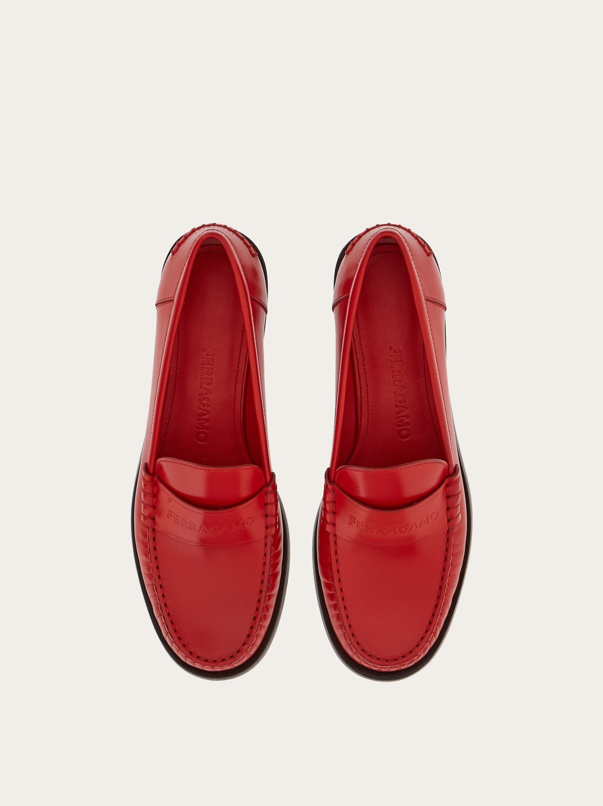 Ferragamo Logo Love Shoes In Red