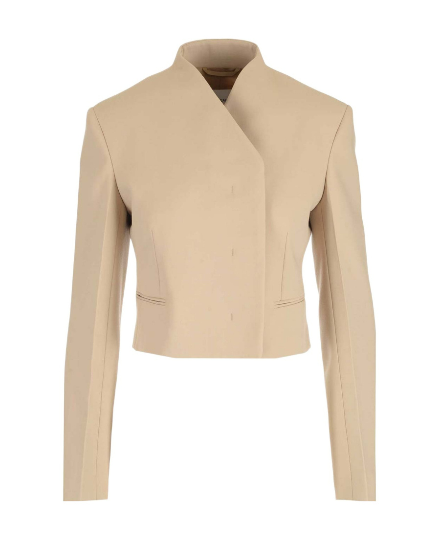 Ferragamo Asymmetric Fitted Blazer In Nude
