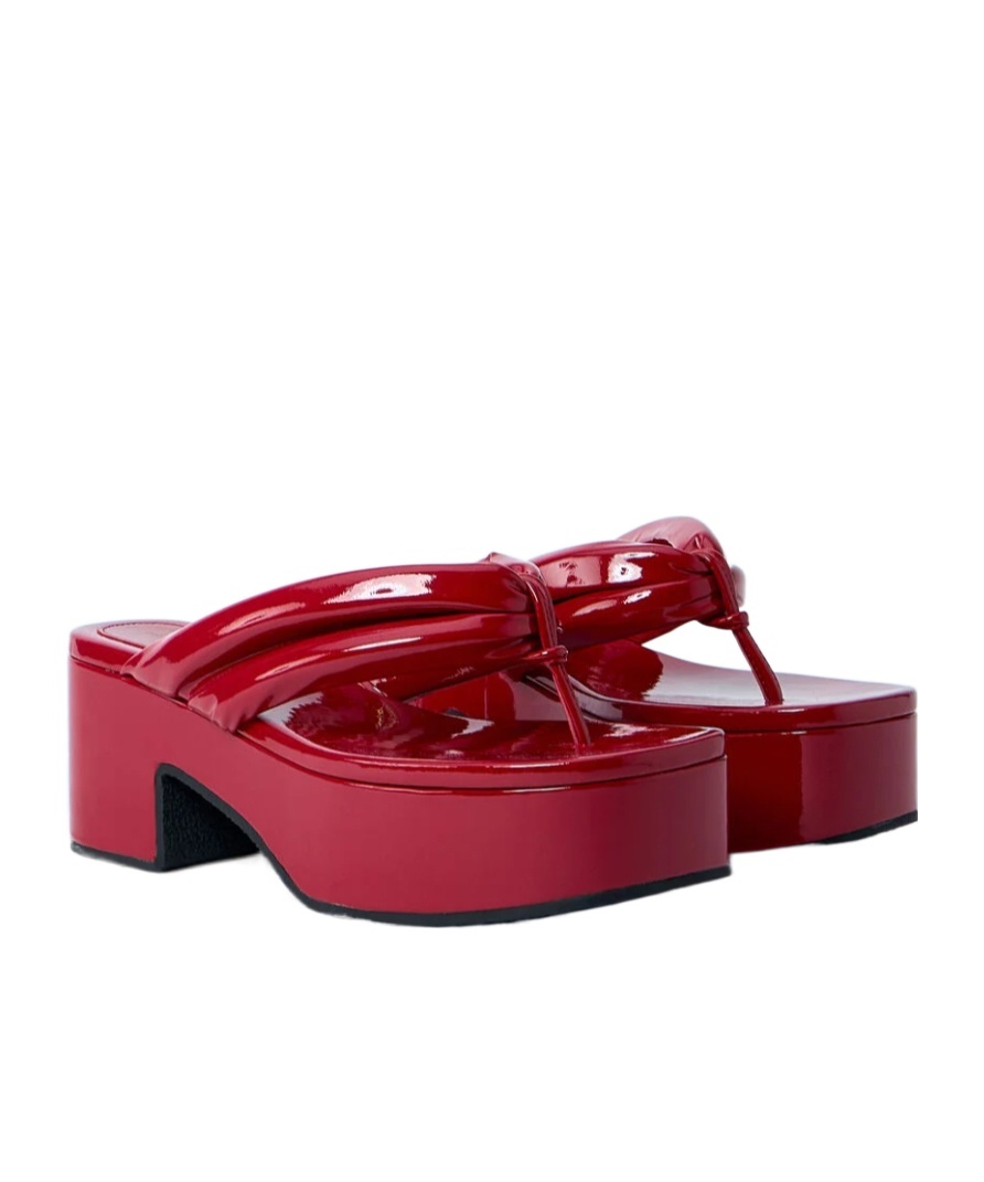 Dries Van Noten Women High-shine Heeled Sandals In Red
