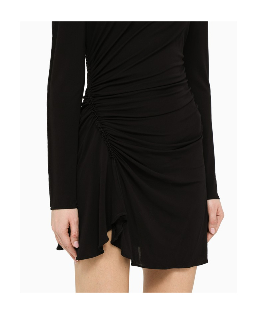 Dsquared2 Ruched Longsleeved Mini Dress In Black