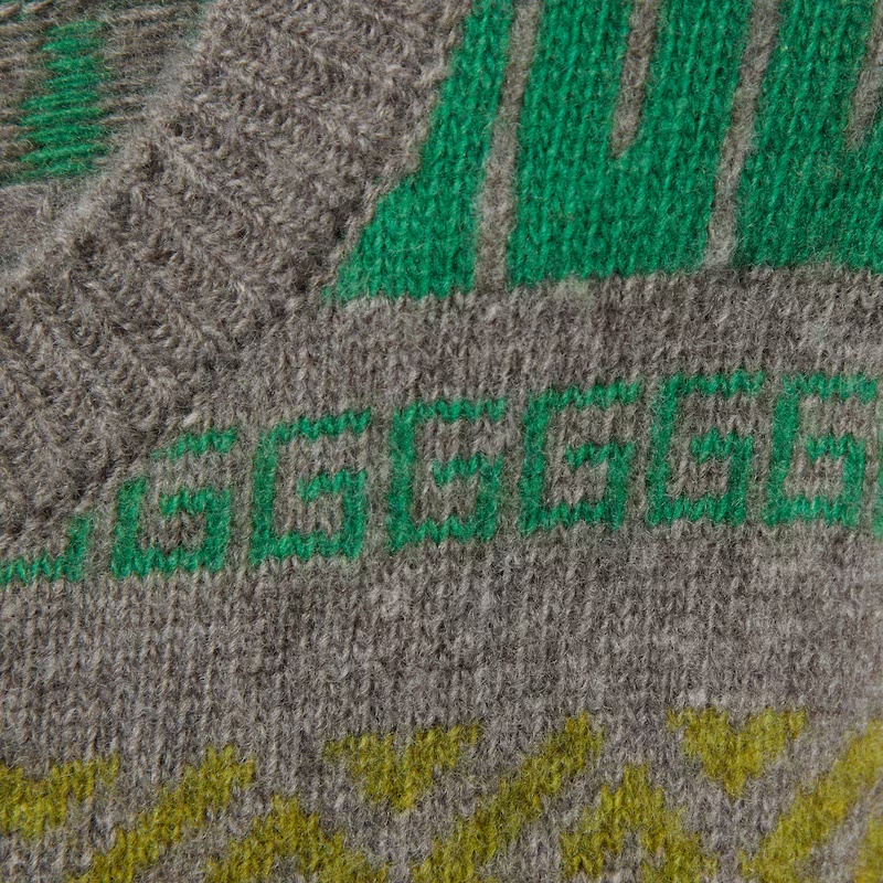Gucci Round-neck Wool Sweater In Gray