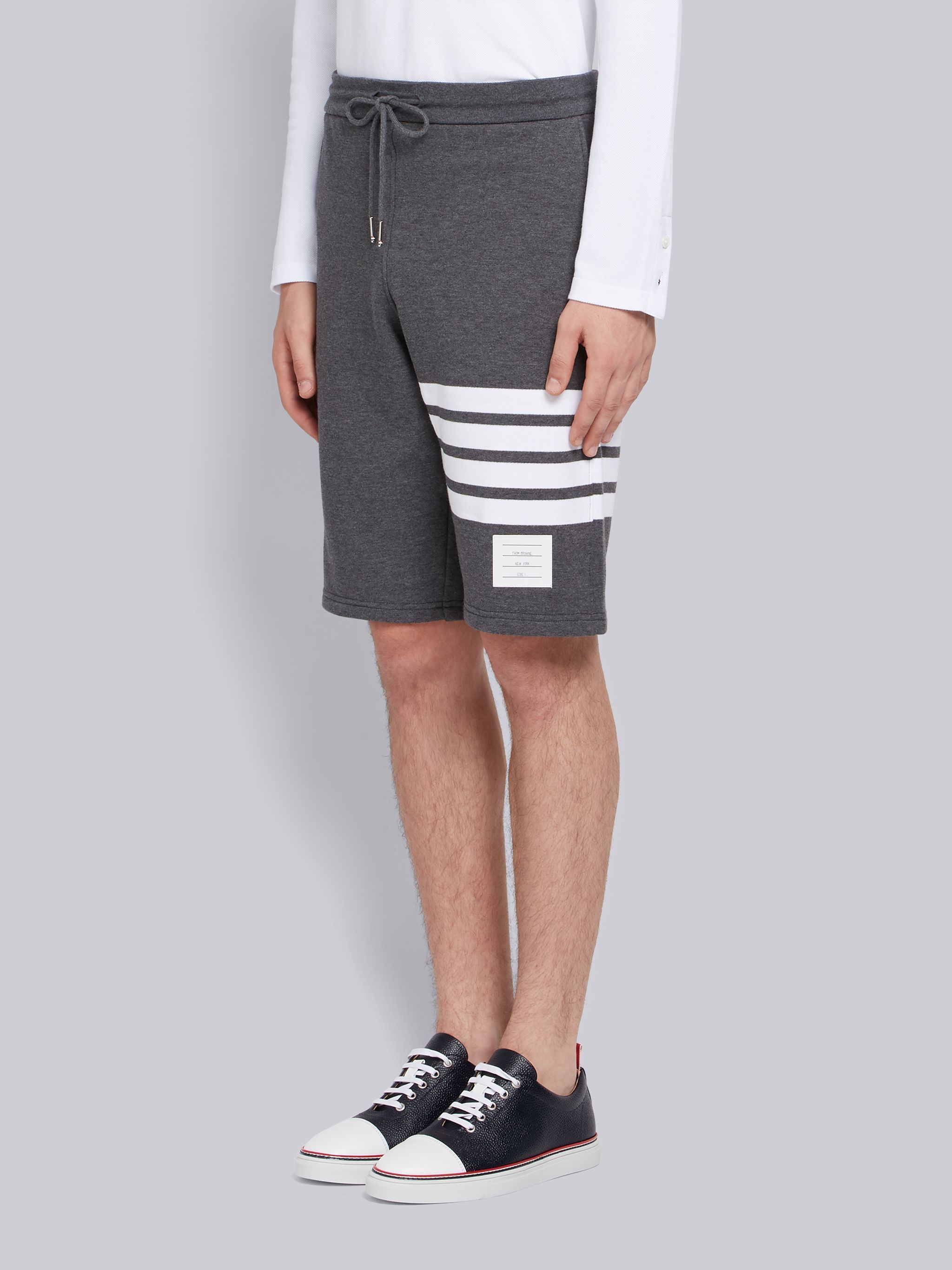 Thom Browne Dark Grey Classic Cotton Loopback Jersey 4-bar Sweatshort In Black