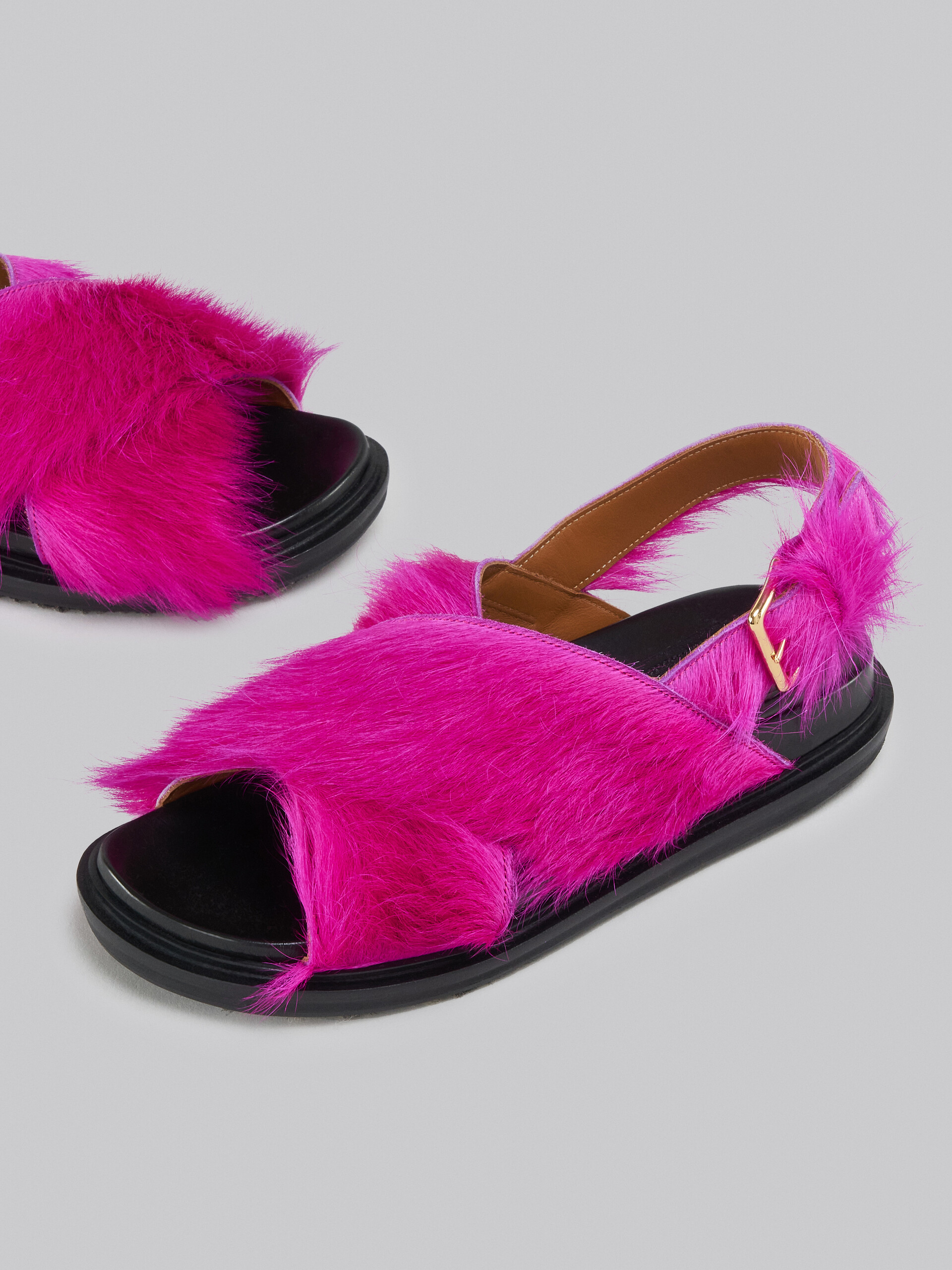 Marni Fussbett Shaggy Comfort Slingback Sandals In Red