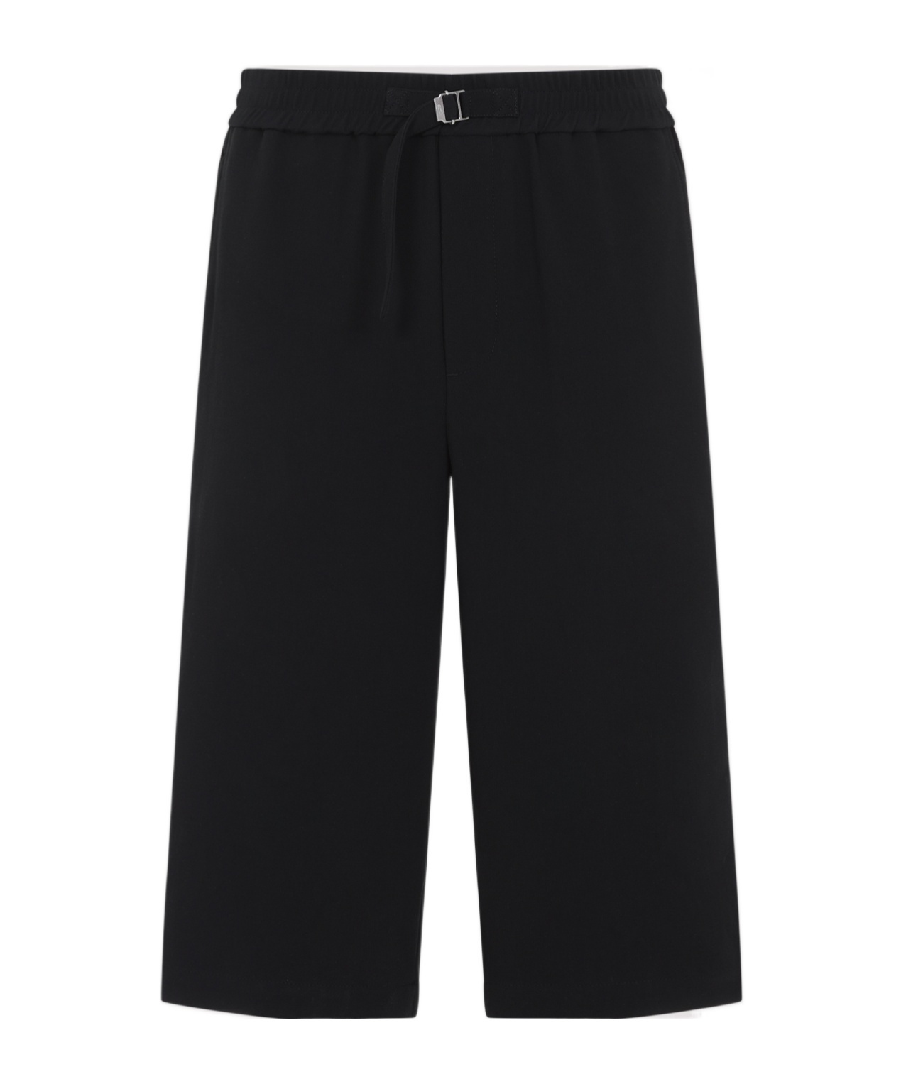 Shop Ami Alexandre Mattiussi Loose Elasticated Large Shorts In Black