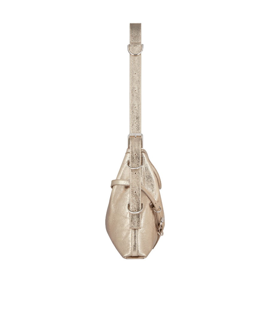Givenchy Medium Voyou Metallic Leather Hobo Bag In Nude