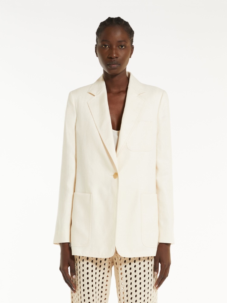 Shop Max Mara Single-breasted Suit Jacket In Nude