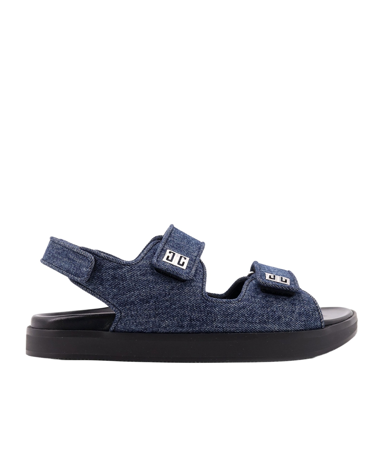 Shop Givenchy Denim Sandals In Black