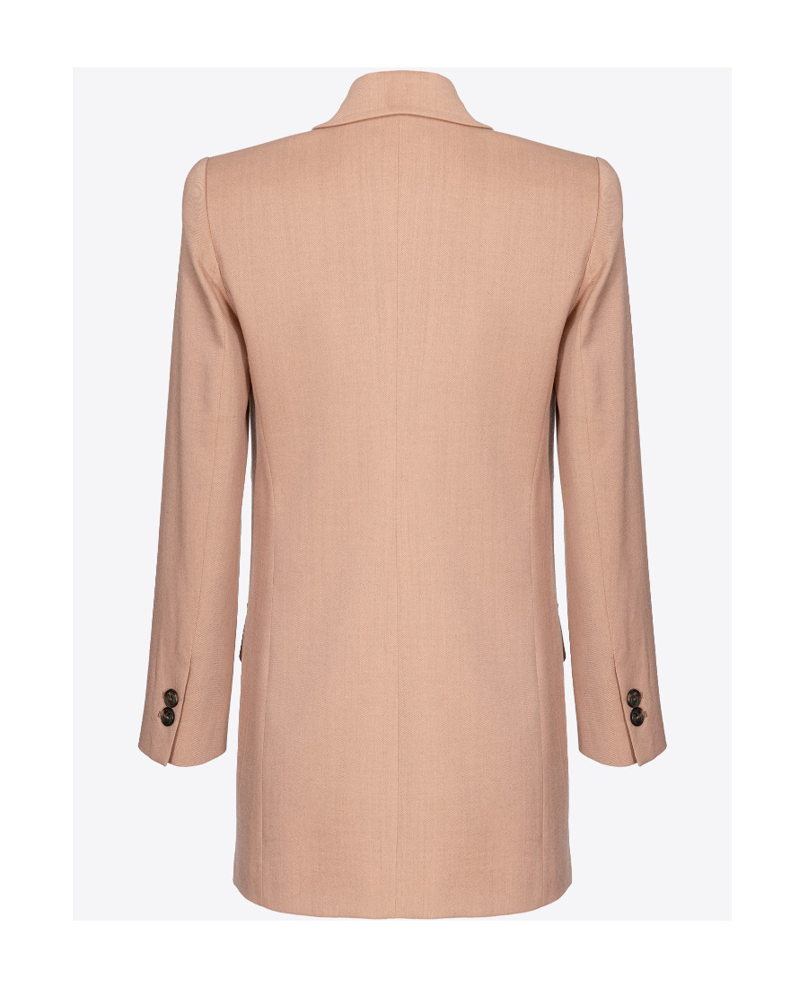 Pinko Peak-lapels Wool-blend Blazer In Nude