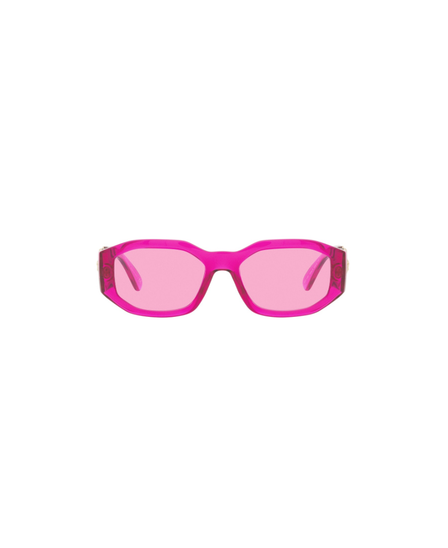 Versace Eyewear Rectangular Frame Sunglasses In Pink