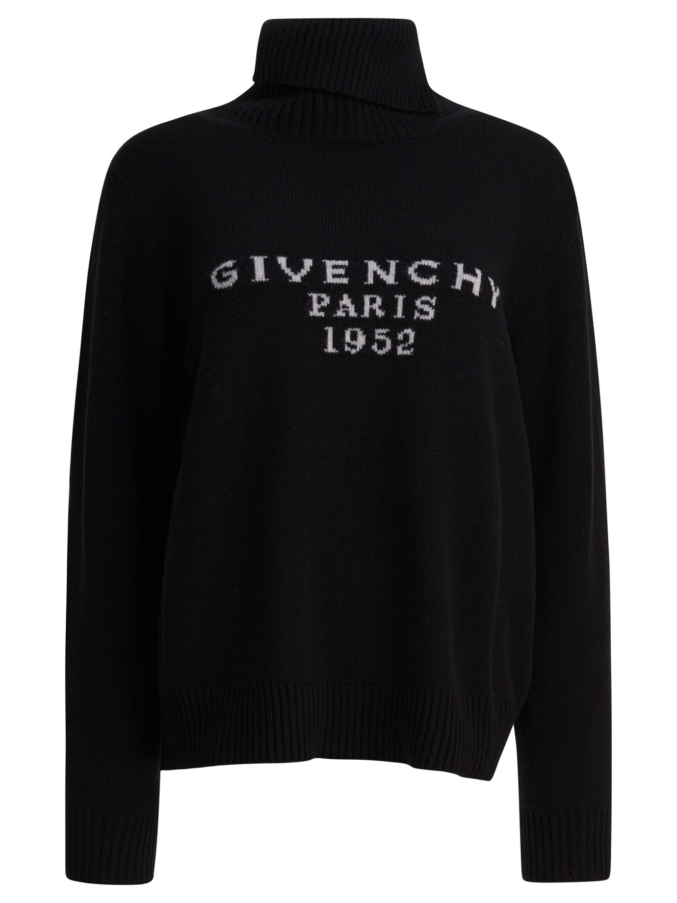 Givenchy Paris 1952 Turtleneck Knit Sweater In Black