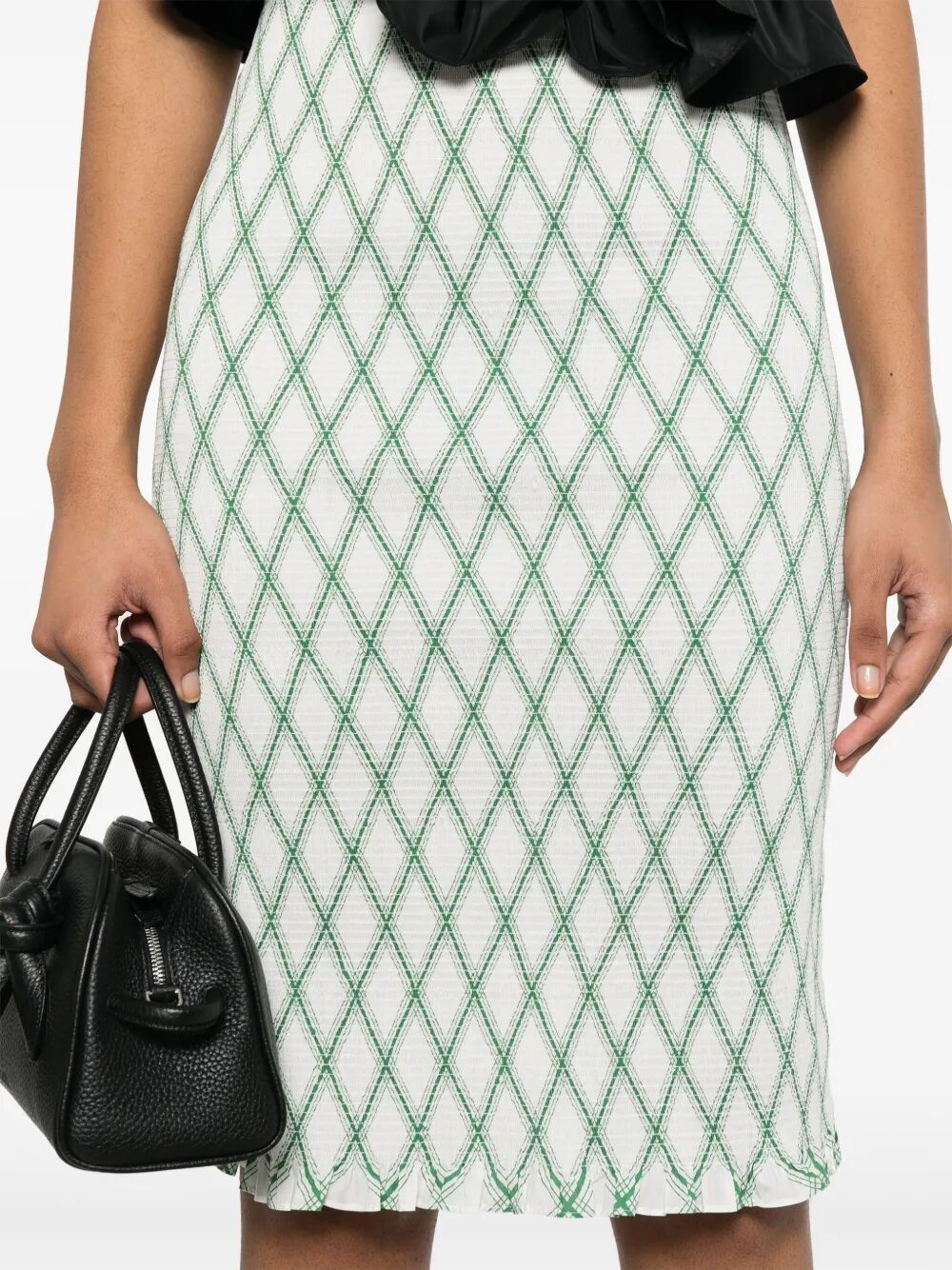 Prada Pattern Skirt In Green