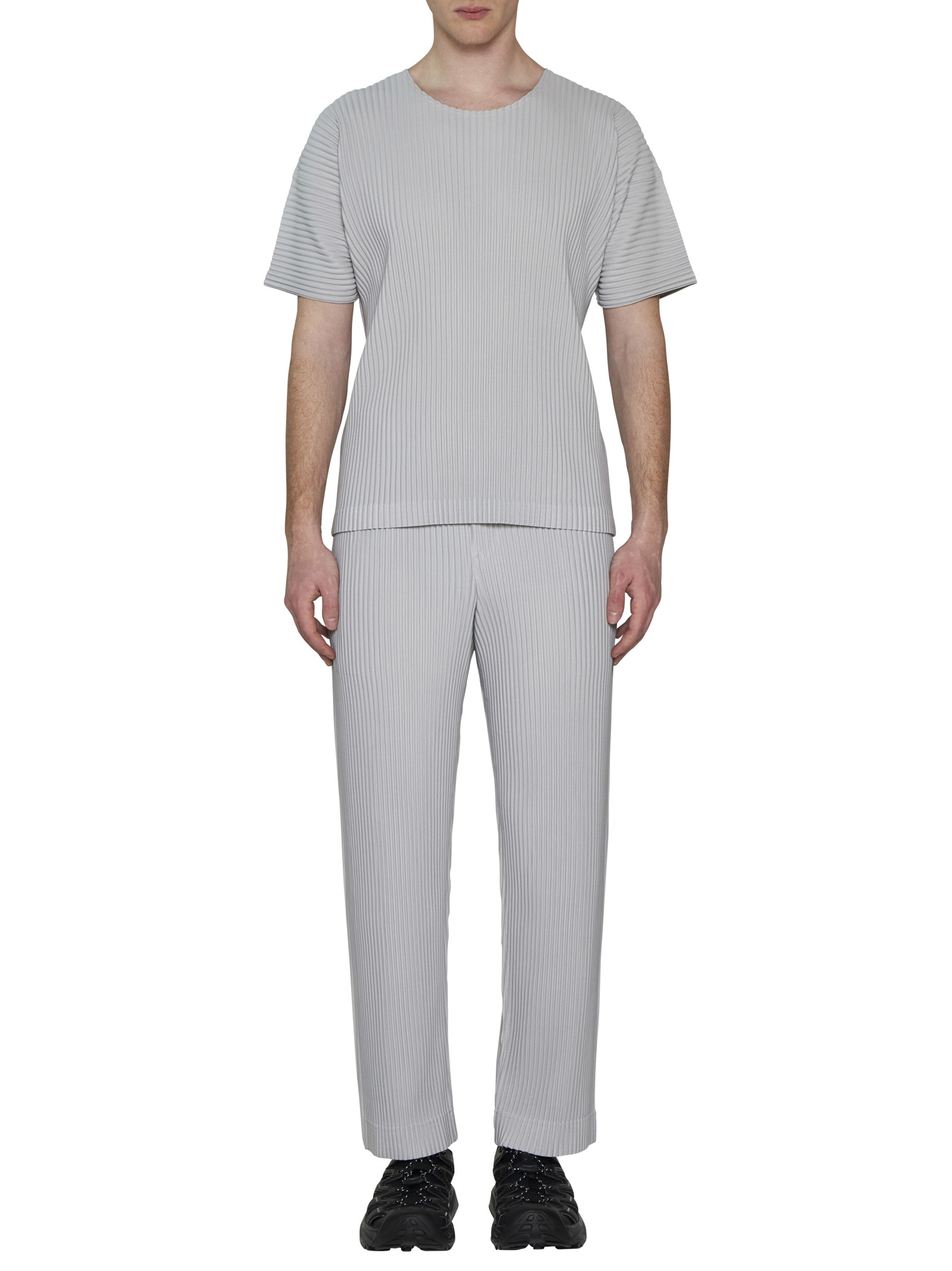 ISSEY MIYAKE BASIC TAPERED PLISSÉ TROUSERS