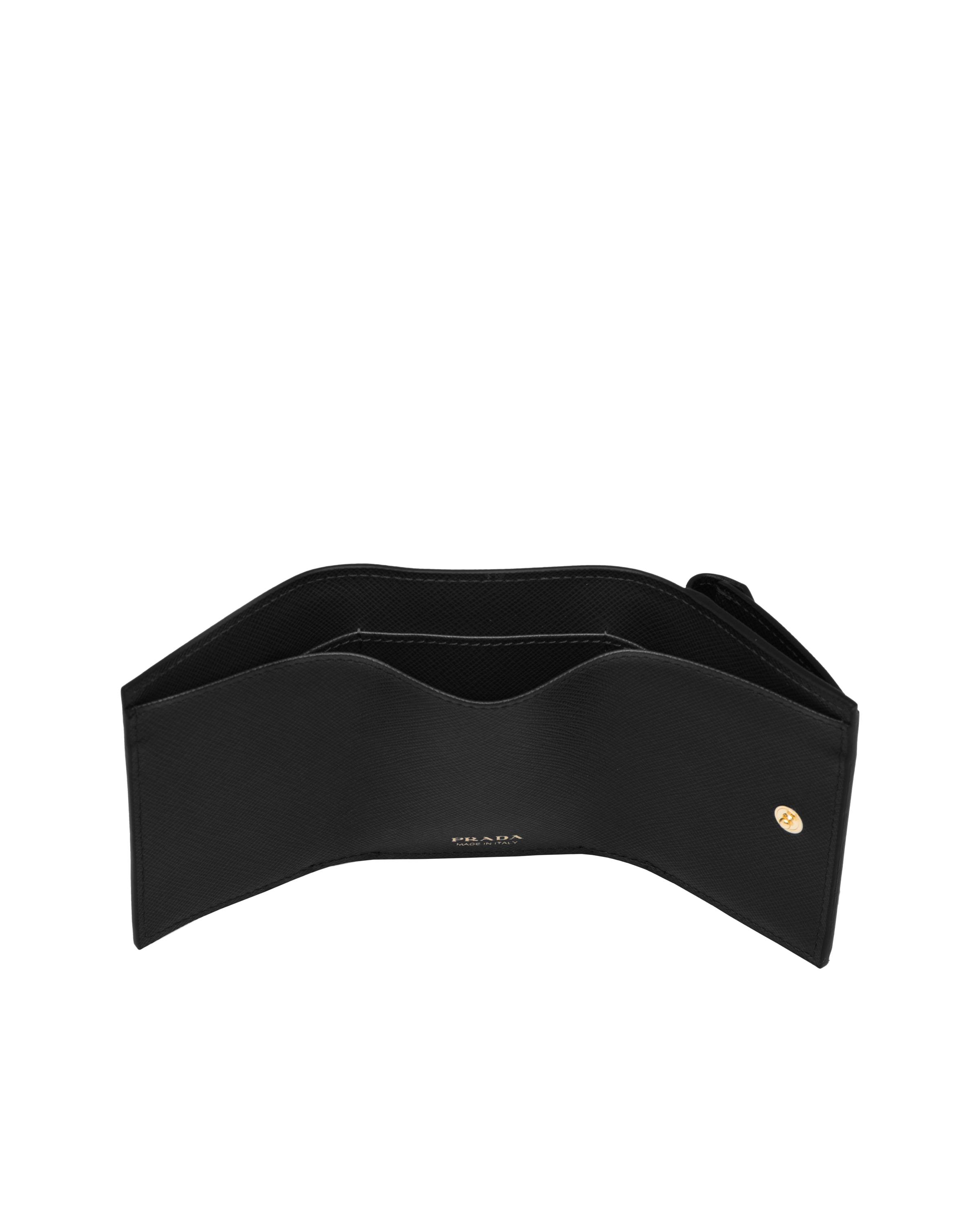 Prada Saffiano Finish Tri-fold Wallet In Black