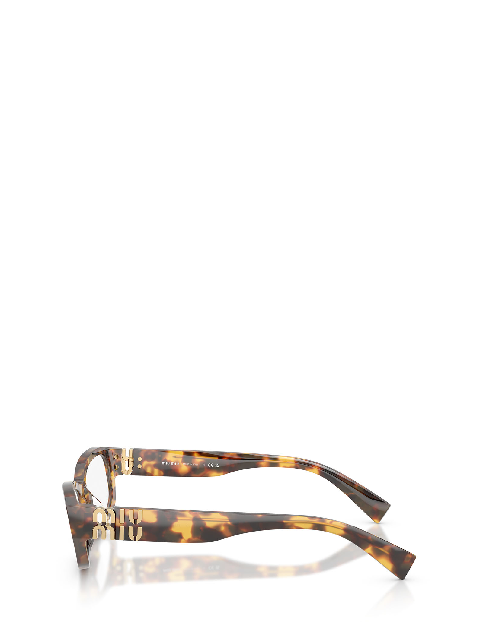 Miu Miu 0mu 04yv Rectangular Tortoiseshell Acetate Eyeglasses In Multi
