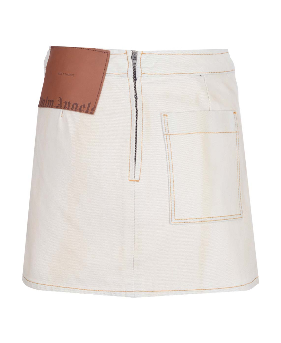 PALM ANGELS BULL DENIM MINISKIRT 